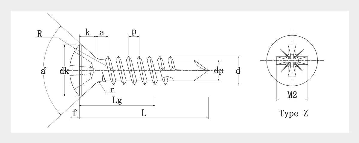 Black Zinc Plated Self Drilling Metal Screws-DIN 7504 (R)-2D