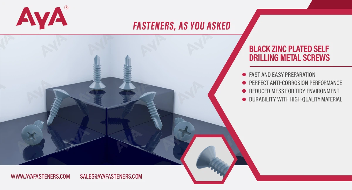 Black Zinc Plated Self Drilling Metal Screws-DIN 7504 (R)-advanatage